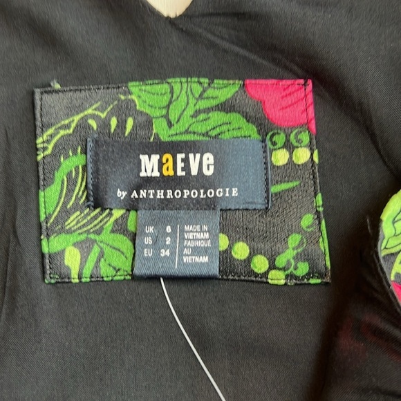 NWT’S Anthropology Maeve floral Rushing Pink & Green midi dress size 2 - Picture 9 of 16